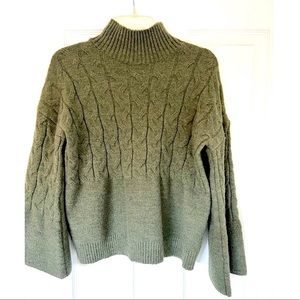 Bell Sleeved Turtle Neck Neck Sweater